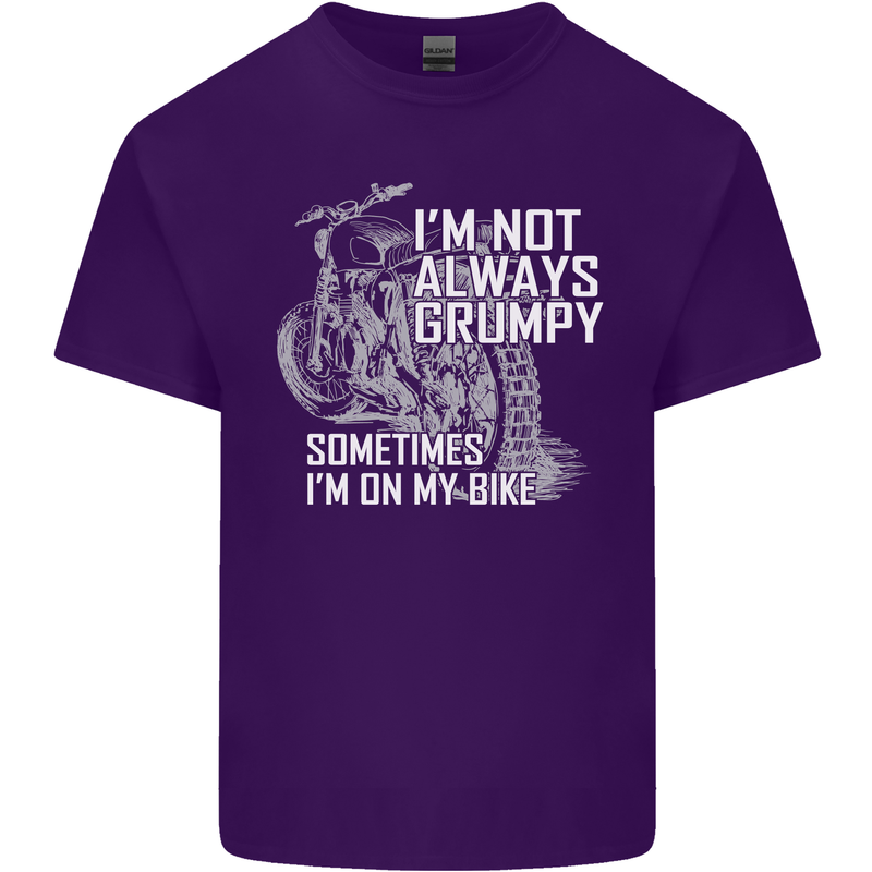 Im Not Always Grumpy Biker Motorcycle Biker Mens Cotton T-Shirt Tee Top Purple
