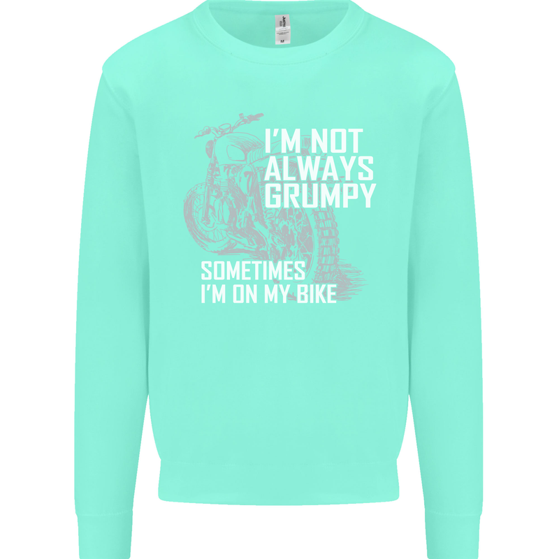 Im Not Always Grumpy Biker Motorcycle Biker Mens Sweatshirt Jumper Peppermint