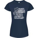 Im Not Always Grumpy Biker Motorcycle Biker Womens Petite Cut T-Shirt Navy Blue