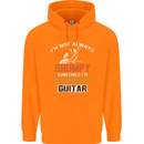 Im Not Always Grumpy Guitar Funny Guitarist Childrens Kids Hoodie Orange