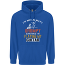 Im Not Always Grumpy Guitar Funny Guitarist Childrens Kids Hoodie Royal Blue