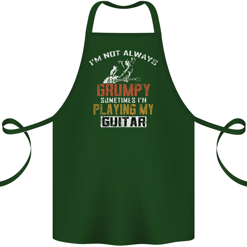 Im Not Always Grumpy Guitar Funny Guitarist Cotton Apron 100% Organic Forest Green