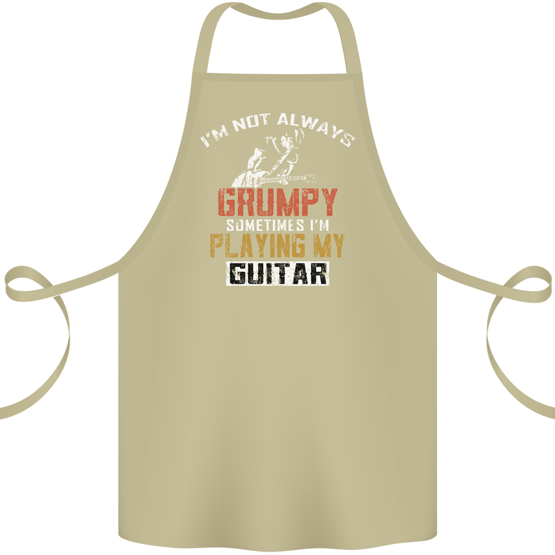 Im Not Always Grumpy Guitar Funny Guitarist Cotton Apron 100% Organic Khaki