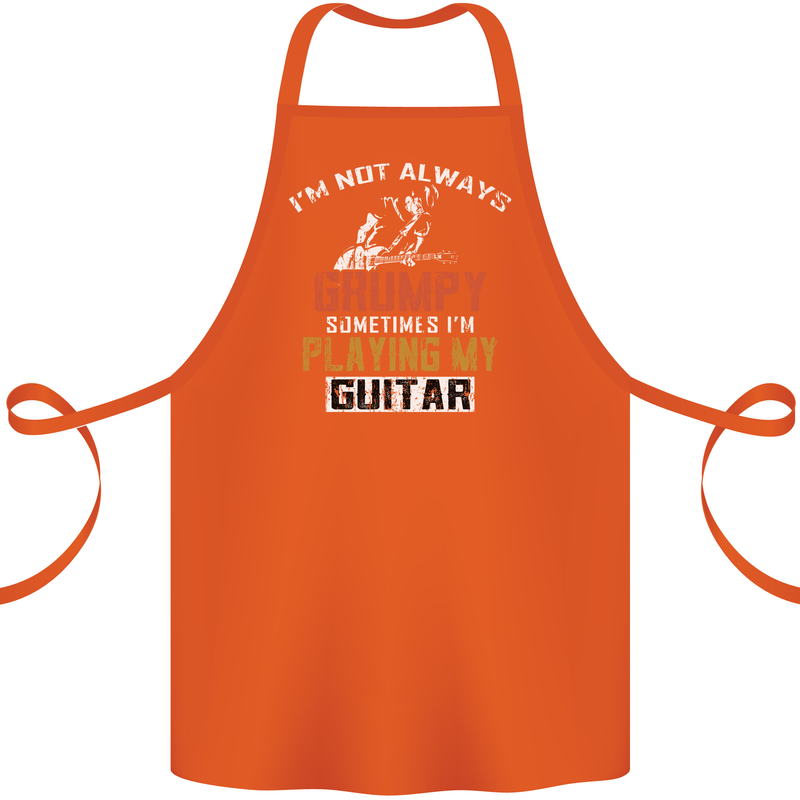 Im Not Always Grumpy Guitar Funny Guitarist Cotton Apron 100% Organic Orange