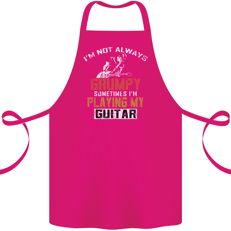 Im Not Always Grumpy Guitar Funny Guitarist Cotton Apron 100% Organic Pink