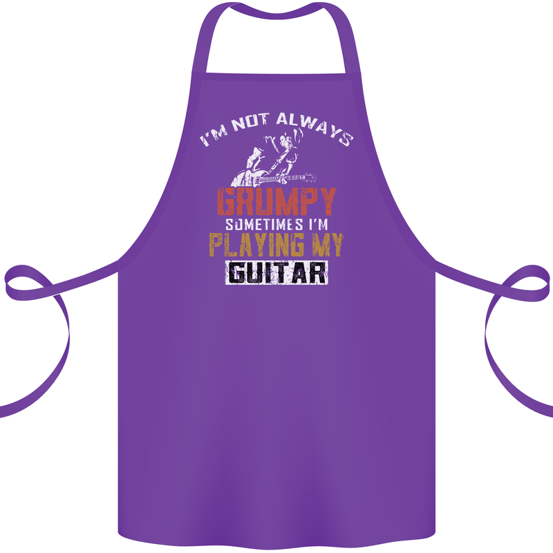 Im Not Always Grumpy Guitar Funny Guitarist Cotton Apron 100% Organic Purple