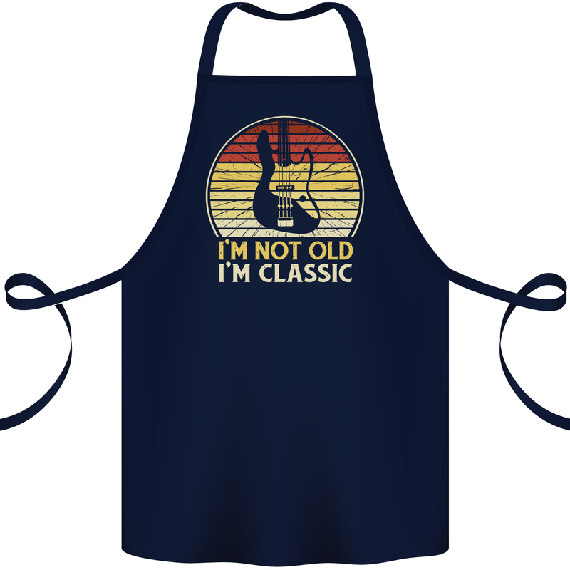 Im Not Old Classic Guitar Rock n Roll Punk Cotton Apron 100% Organic Navy Blue