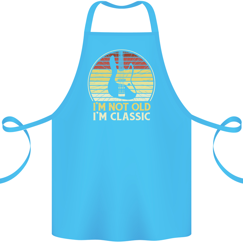 Im Not Old Classic Guitar Rock n Roll Punk Cotton Apron 100% Organic Turquoise