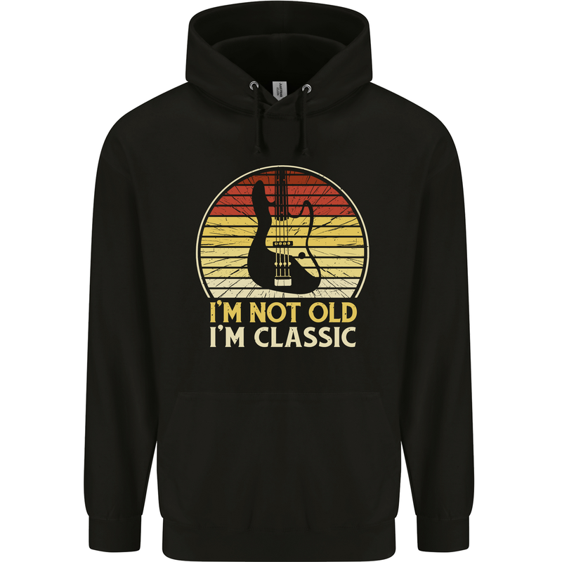 Im Not Old Classic Guitar Rock n Roll Punk Mens 80% Cotton Hoodie Black