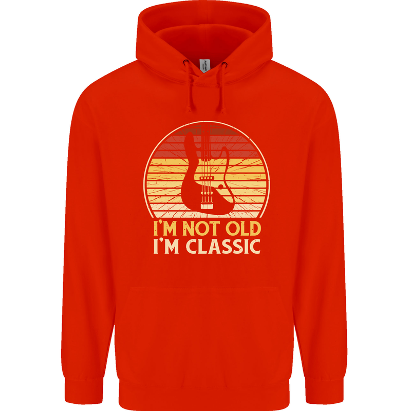 Im Not Old Classic Guitar Rock n Roll Punk Mens 80% Cotton Hoodie Bright Red