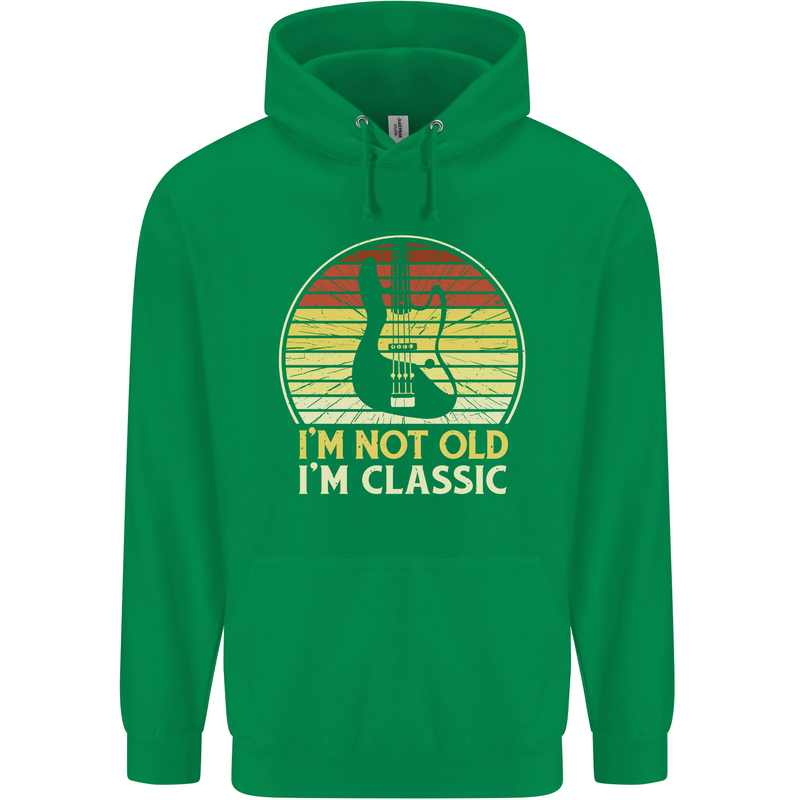 Im Not Old Classic Guitar Rock n Roll Punk Mens 80% Cotton Hoodie Irish Green
