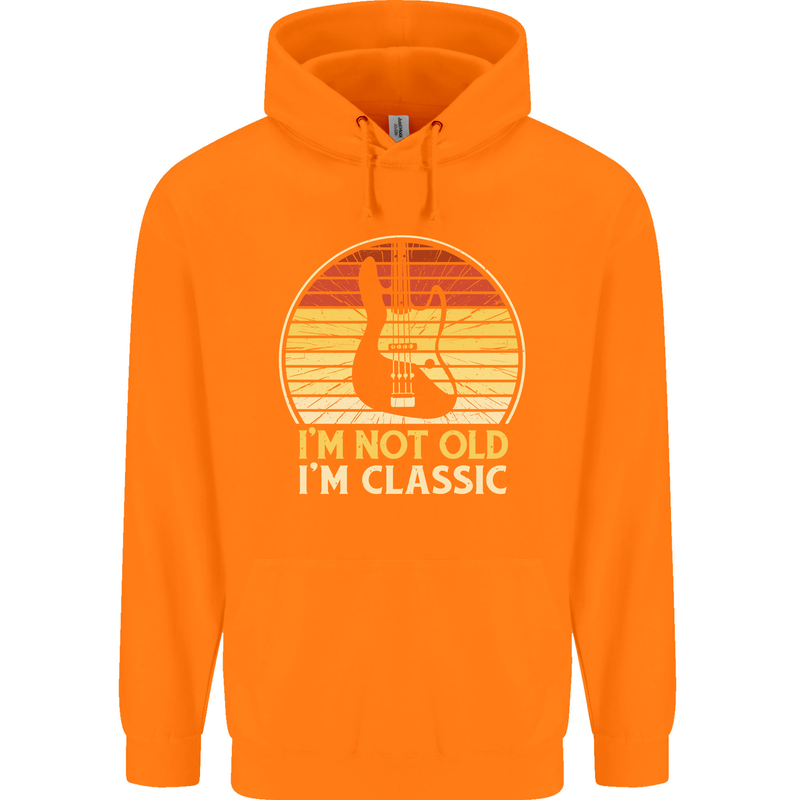Im Not Old Classic Guitar Rock n Roll Punk Mens 80% Cotton Hoodie Orange