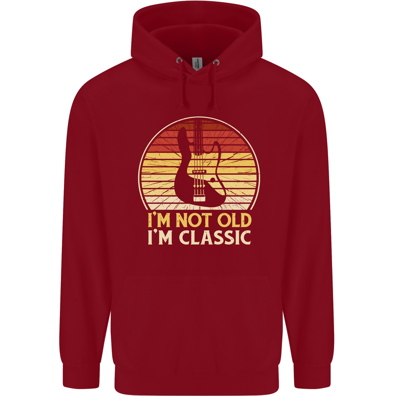 Im Not Old Classic Guitar Rock n Roll Punk Mens 80% Cotton Hoodie Red