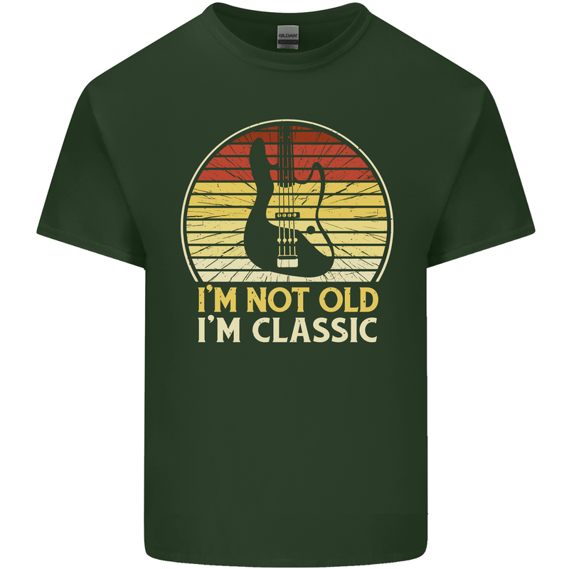 Im Not Old Classic Guitar Rock n Roll Punk Mens Cotton T-Shirt Tee Top Forest Green