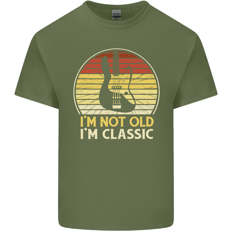 Im Not Old Classic Guitar Rock n Roll Punk Mens Cotton T-Shirt Tee Top Military Green