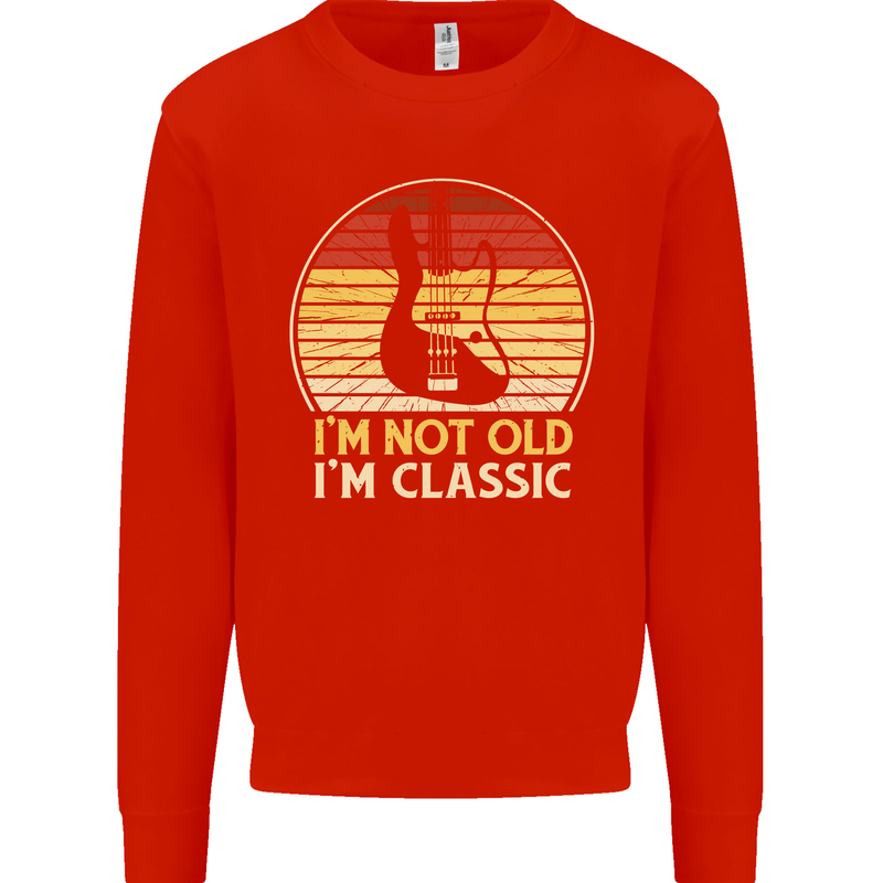 Im Not Old Classic Guitar Rock n Roll Punk Mens Sweatshirt Jumper Bright Red
