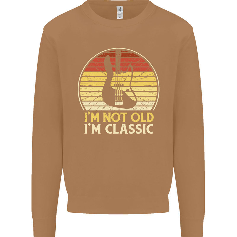 Im Not Old Classic Guitar Rock n Roll Punk Mens Sweatshirt Jumper Caramel Latte