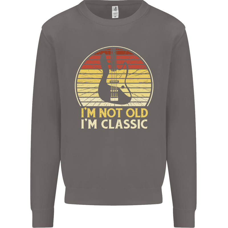 Im Not Old Classic Guitar Rock n Roll Punk Mens Sweatshirt Jumper Charcoal