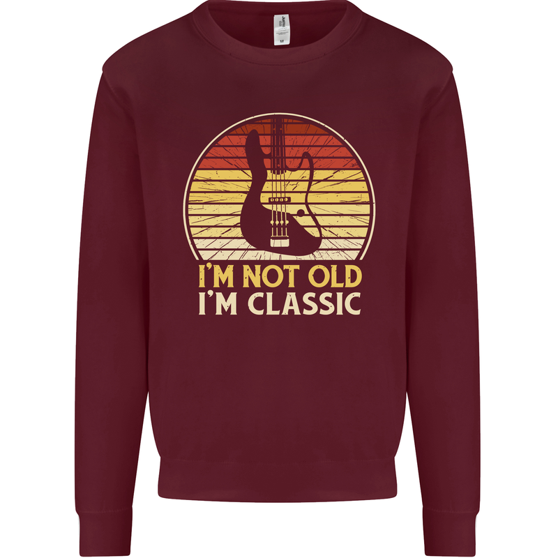 Im Not Old Classic Guitar Rock n Roll Punk Mens Sweatshirt Jumper Maroon