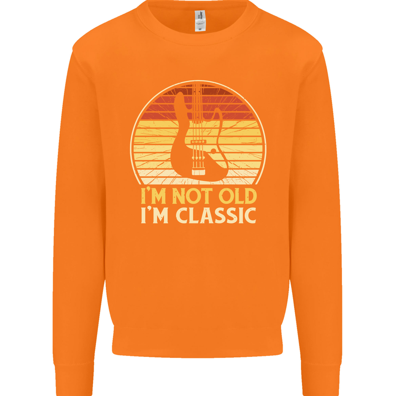 Im Not Old Classic Guitar Rock n Roll Punk Mens Sweatshirt Jumper Orange