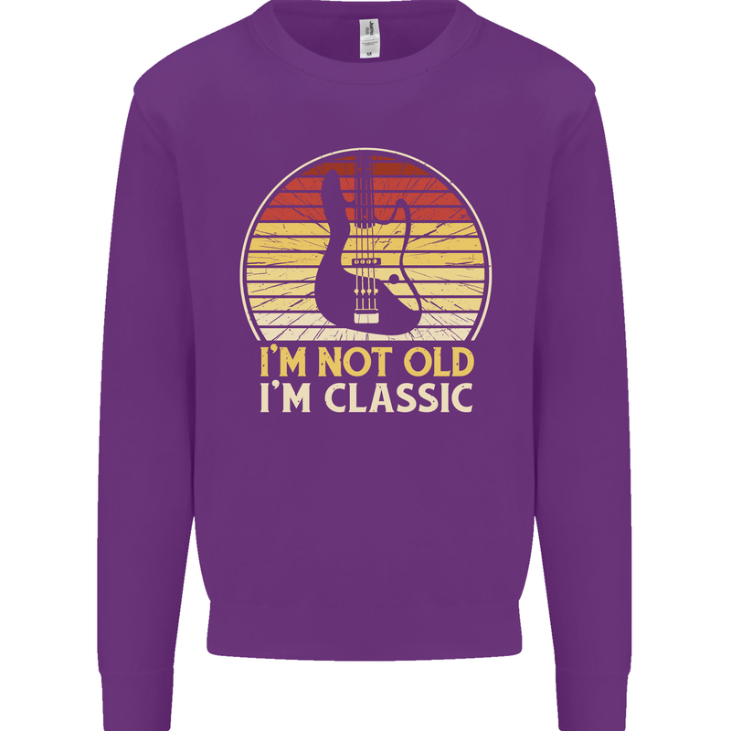 Im Not Old Classic Guitar Rock n Roll Punk Mens Sweatshirt Jumper Purple