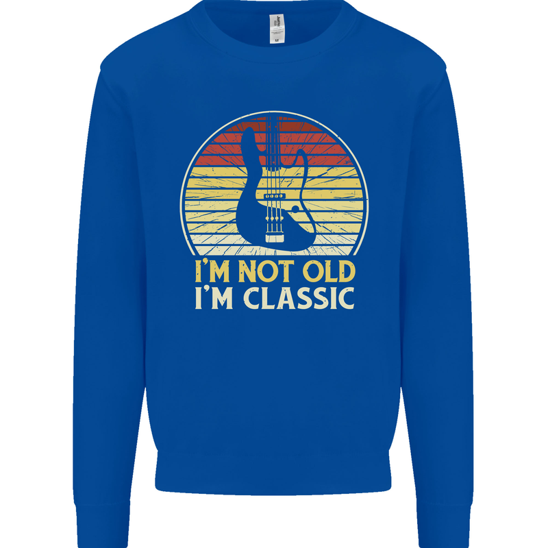 Im Not Old Classic Guitar Rock n Roll Punk Mens Sweatshirt Jumper Royal Blue