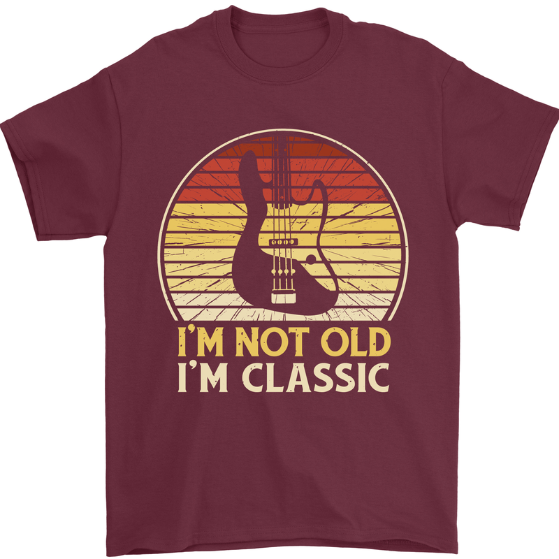 Im Not Old Classic Guitar Rock n Roll Punk Mens T-Shirt 100% Cotton Maroon