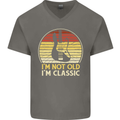Im Not Old Classic Guitar Rock n Roll Punk Mens V-Neck Cotton T-Shirt Charcoal