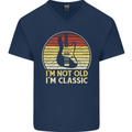 Im Not Old Classic Guitar Rock n Roll Punk Mens V-Neck Cotton T-Shirt Navy Blue