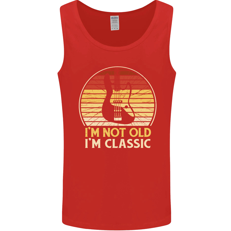 Im Not Old Classic Guitar Rock n Roll Punk Mens Vest Tank Top Red