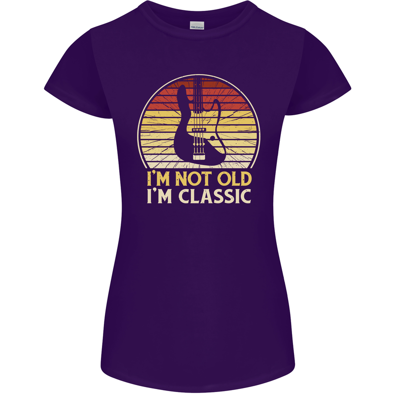 Im Not Old Classic Guitar Rock n Roll Punk Womens Petite Cut T-Shirt Purple