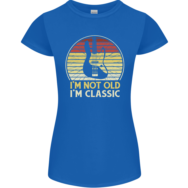 Im Not Old Classic Guitar Rock n Roll Punk Womens Petite Cut T-Shirt Royal Blue