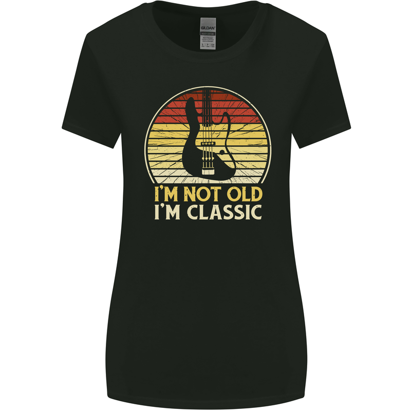 Im Not Old Classic Guitar Rock n Roll Punk Womens Wider Cut T-Shirt Black