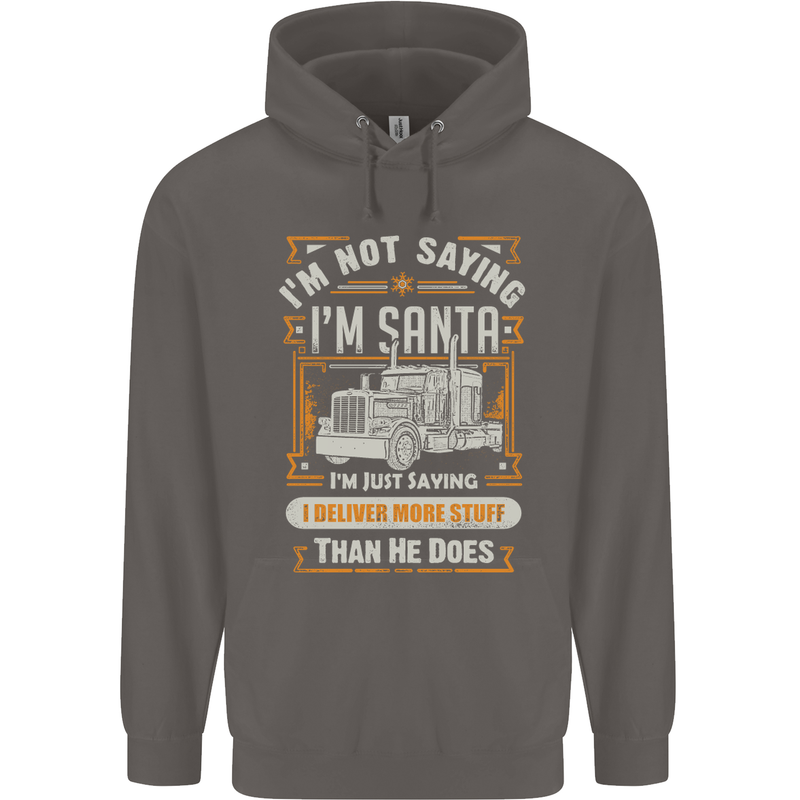 Im Not Santa Delivery Driver Christmas Mens 80% Cotton Hoodie Charcoal