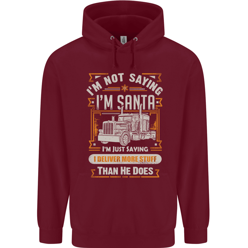 Im Not Santa Delivery Driver Christmas Mens 80% Cotton Hoodie Maroon