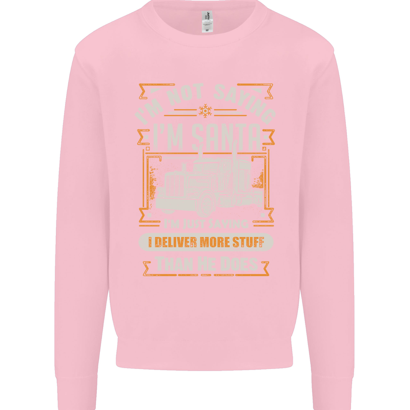 Im Not Santa Delivery Driver Christmas Mens Sweatshirt Jumper Light Pink