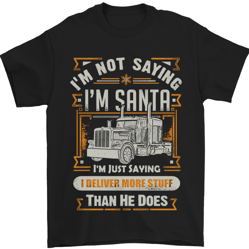Im Not Santa Delivery Driver Christmas Mens T-Shirt Cotton Gildan Black