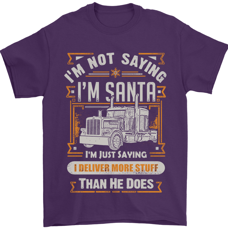 Im Not Santa Delivery Driver Christmas Mens T-Shirt Cotton Gildan Purple