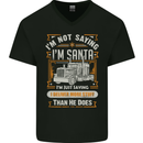 Im Not Santa Delivery Driver Christmas Mens V-Neck Cotton T-Shirt Black