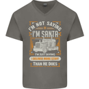 Im Not Santa Delivery Driver Christmas Mens V-Neck Cotton T-Shirt Charcoal