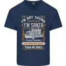 Im Not Santa Delivery Driver Christmas Mens V-Neck Cotton T-Shirt Navy Blue