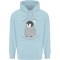 Im Not Short Im Penguine Size Funny Childrens Kids Hoodie Light Blue