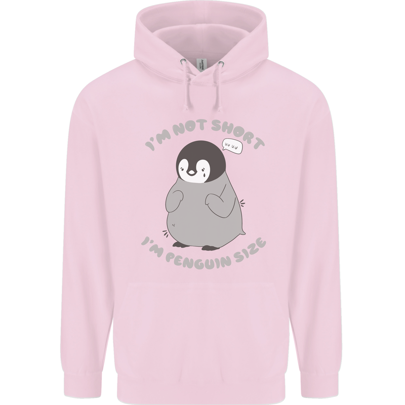 Im Not Short Im Penguine Size Funny Childrens Kids Hoodie Light Pink