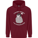 Im Not Short Im Penguine Size Funny Childrens Kids Hoodie Maroon