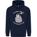 Im Not Short Im Penguine Size Funny Childrens Kids Hoodie Navy Blue
