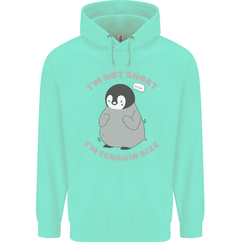 Im Not Short Im Penguine Size Funny Childrens Kids Hoodie Peppermint