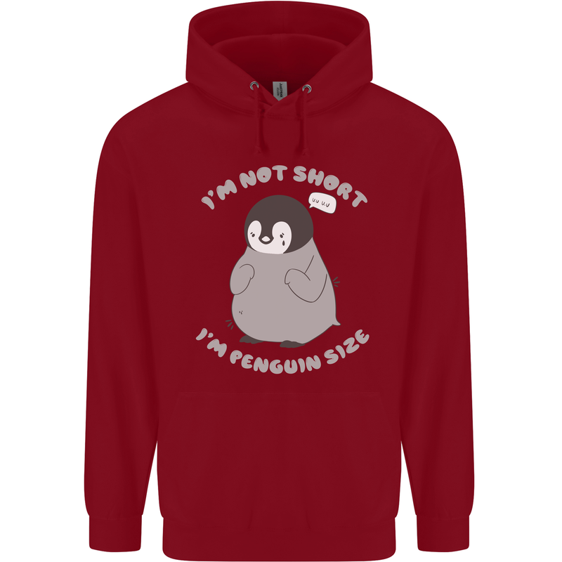 Im Not Short Im Penguine Size Funny Childrens Kids Hoodie Red