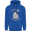 Im Not Short Im Penguine Size Funny Childrens Kids Hoodie Royal Blue