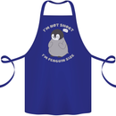 Im Not Short Im Penguine Size Funny Cotton Apron 100% Organic Royal Blue