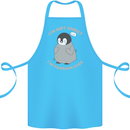 Im Not Short Im Penguine Size Funny Cotton Apron 100% Organic Turquoise